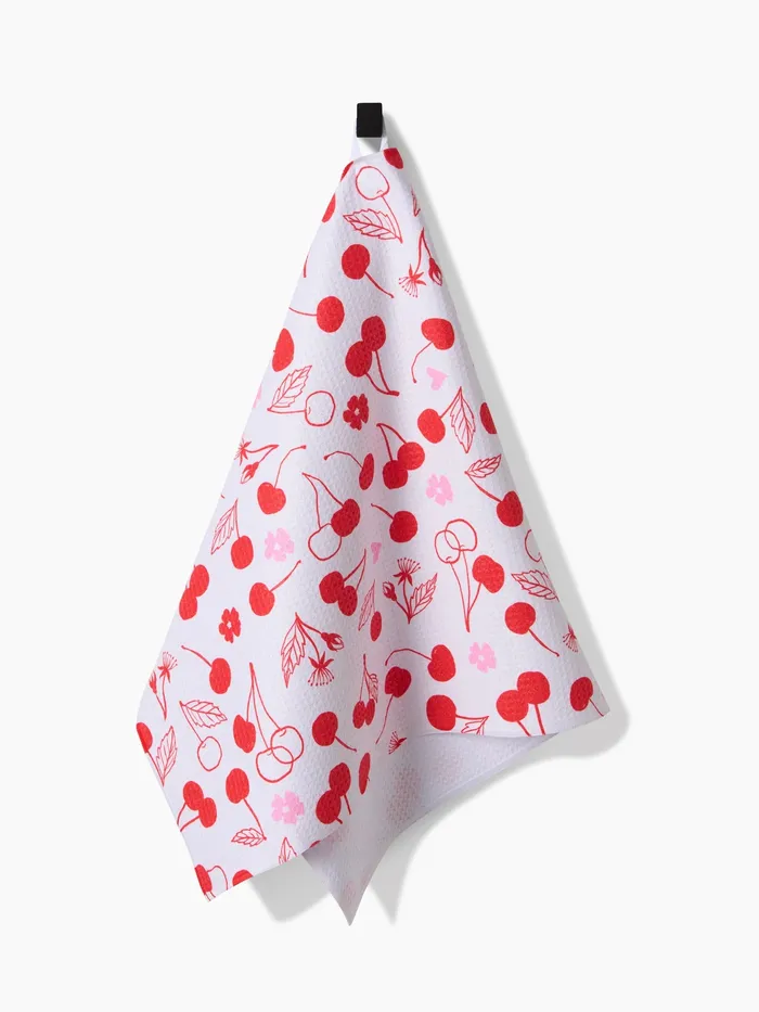 Geometry Rings Geometry Cute Cherry Tea Towel