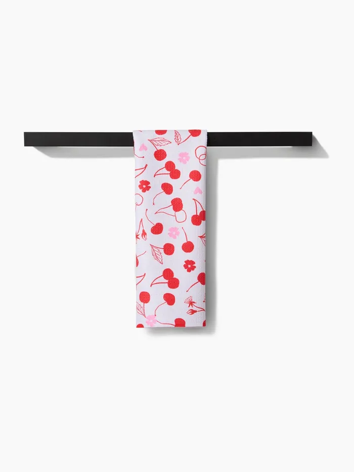 Geometry Rings Geometry Cute Cherry Tea Towel