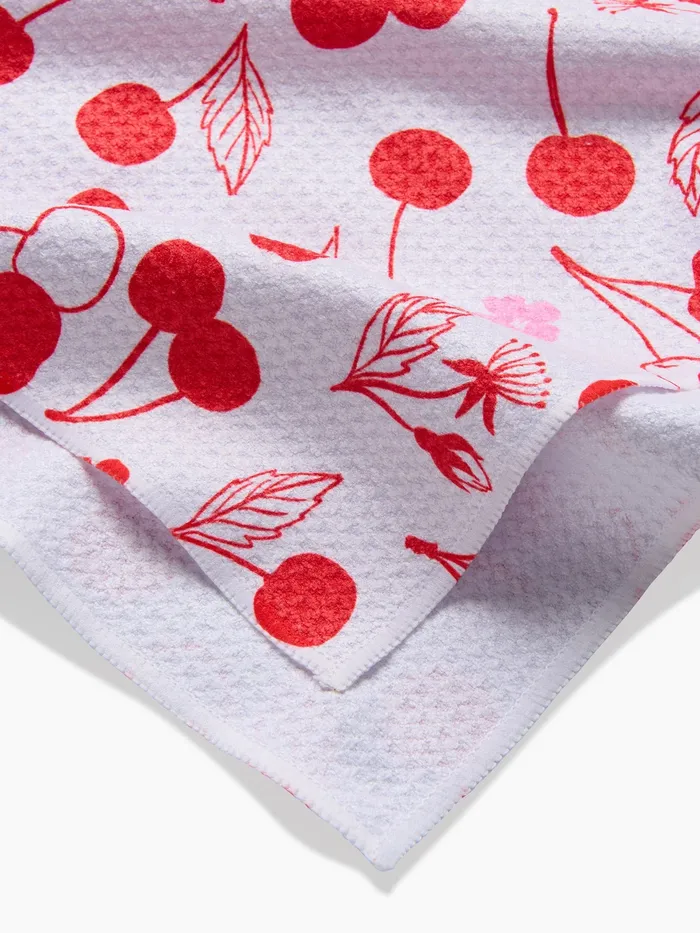 Geometry Rings Geometry Cute Cherry Tea Towel