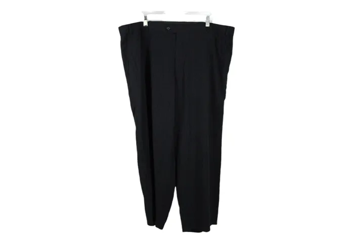 George Black Blue Pinstripe Pant 44X30 George Rings