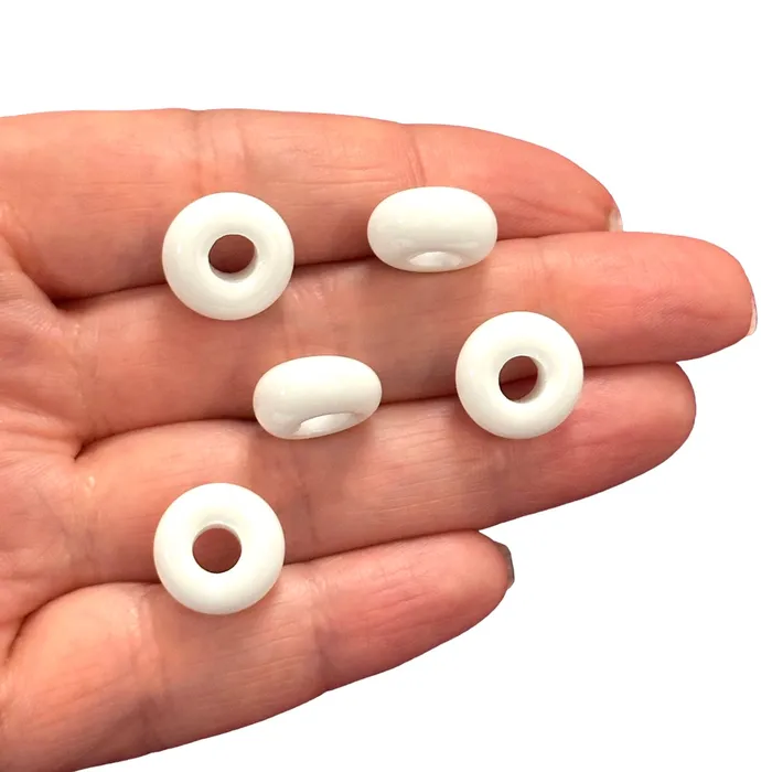 Hand Made Murano Glass Rondelle Beads With 5mm Holes 5 pcs in a pack Peppy Beads Necklaces Hand Made Murano Glass Rondelle Beads With 5mm Holes 5 pcs in a pack Peppy Beads Necklaces