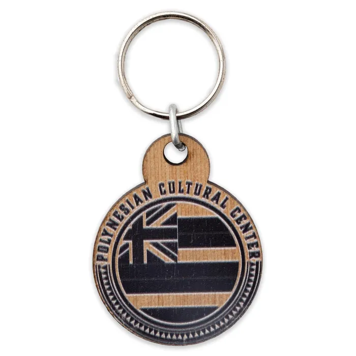 Hawaii State Flag with Polynesian Cultural Center Signature Wooden Key Fob GREATMOUNTAINWE Necklaces Hawaii State Flag with Polynesian Cultural Center Signature Wooden Key Fob GREATMOUNTAINWE Necklaces