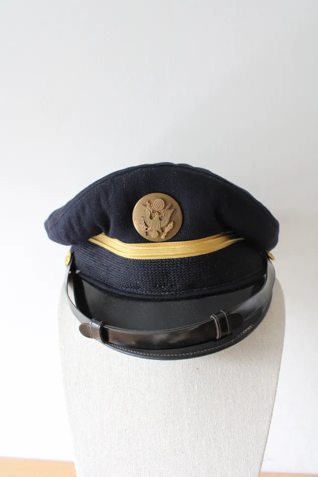 Jubilee Thrift Earrings Berkshire Deluxe Vintage Navy Army Service Cap