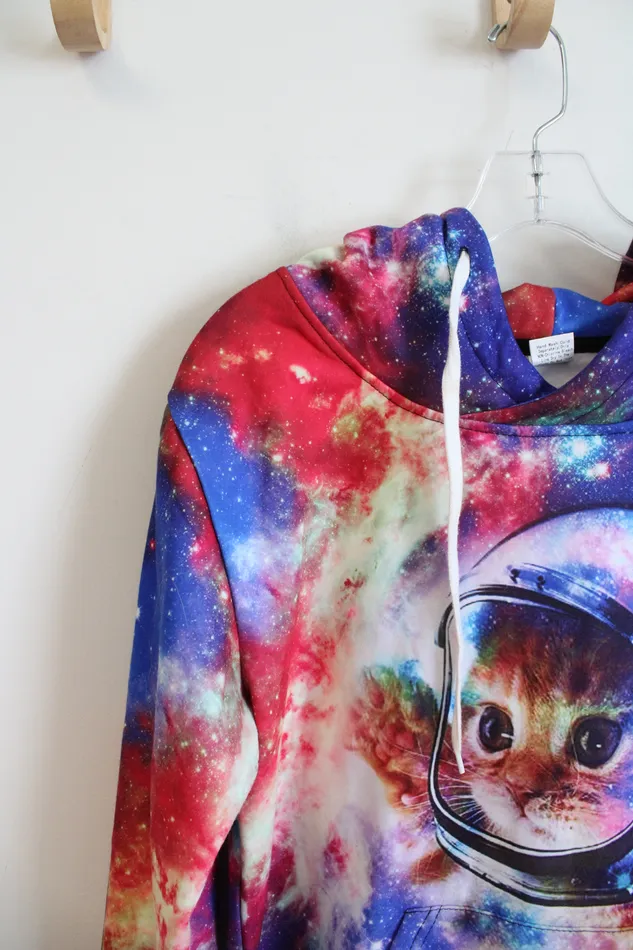 Jubilee Thrift Necklaces MultiColored Galaxy Astronaut Cat Hoodie S