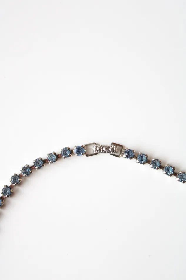 Jubilee Thrift Necklaces Vintage Blue Rhinestone Swag Choker Necklace
