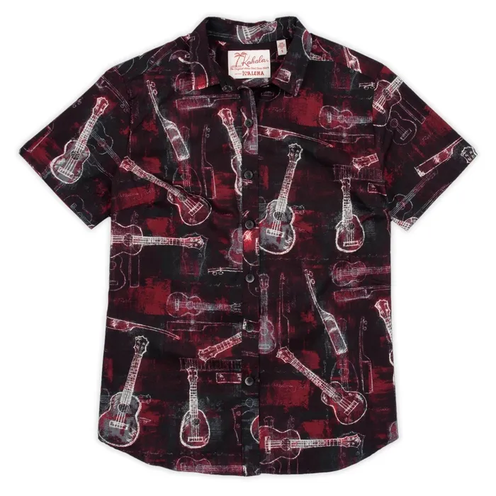 Kahala Cotton X KoAloha Ukulele Mens Hawaiian Shirt KAHALASPTSWR Rings