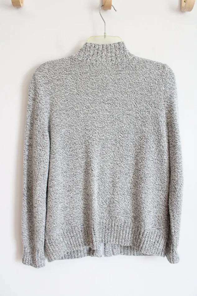 Karen Scott Rings Karen Scott White Black ZipUp Sweater S
