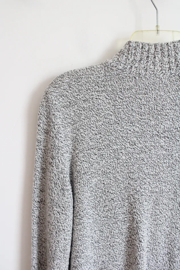 Karen Scott Rings Karen Scott White Black ZipUp Sweater S