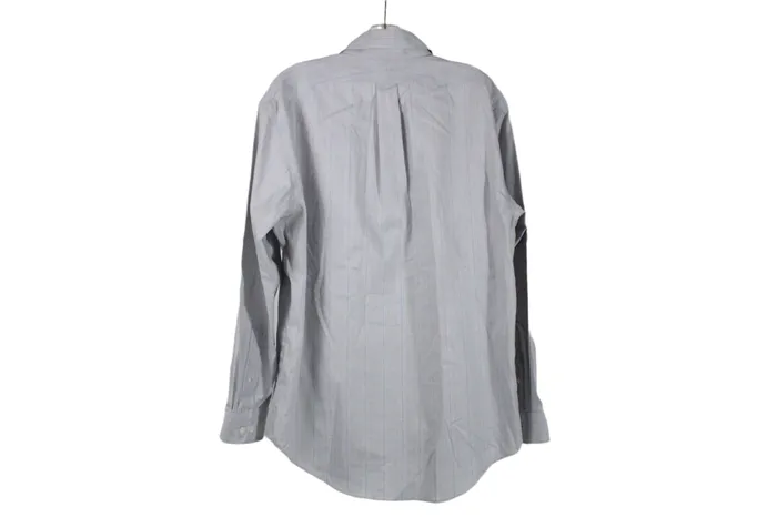 Lands End Lands End Tailored Fit Blue Gray Plaid Button Down 16 12 34 Rings