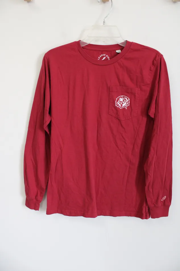 League Kids Earrings Temple League Kids Red Long Sleeved Pocket shirt Youth XL 1416 League Kids Earrings Temple League Kids Red Long Sleeved Pocket shirt Youth XL 1416