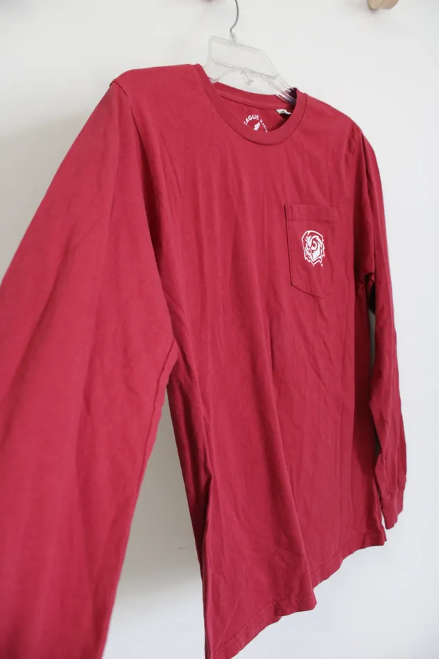 League Kids Earrings Temple League Kids Red Long Sleeved Pocket shirt Youth XL 1416