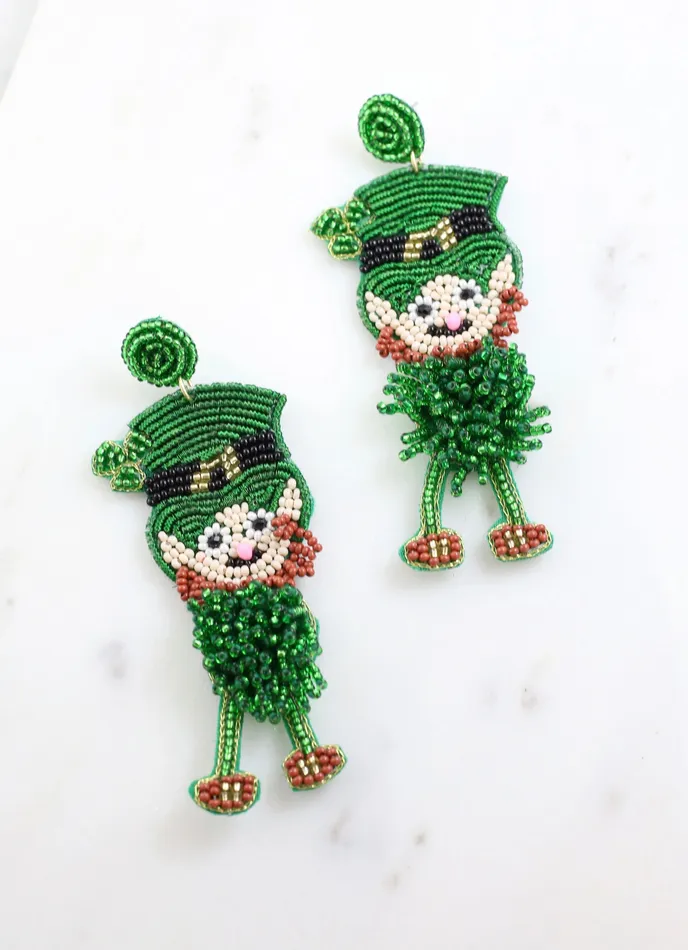 Lucky Leprechaun Earring GREEN The Chandelier Rose Boutique Earrings
