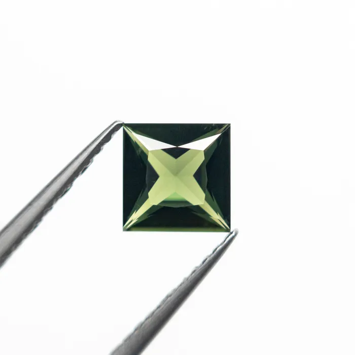 Misfit Gems Rings Green Step Cut Sapphire 097ct Square