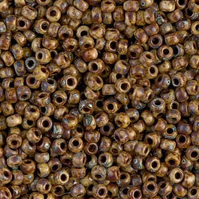 Miyuki Seed Beads 80 Picasso Opaque Brown Tan 4517NEW Peppy Beads Earrings