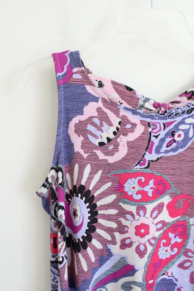 MSK Rings MSK Pink Purple Floral Patterned Dress M Petite