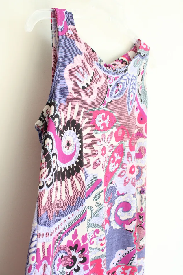 MSK Rings MSK Pink Purple Floral Patterned Dress M Petite
