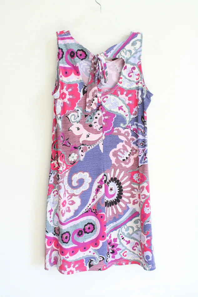 MSK Rings MSK Pink Purple Floral Patterned Dress M Petite