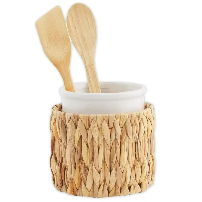 MUDPIE Earrings Mudpie Hyacinth Stoneware Utensil Holder Set 4Piece