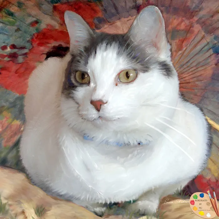 Necklaces Cat Portrait Sweetie Pie Digital Portrait Portraits by NC