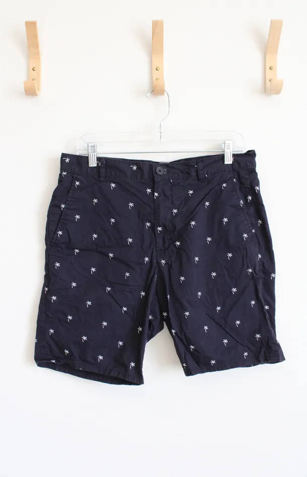 Necklaces HM HM Regular Fit Navy White Palm Tree Shorts 32