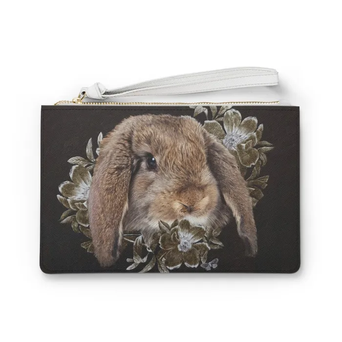 Necklaces Portraits by NC Clutch Bag In the Garden of Whispers Rabbit Design