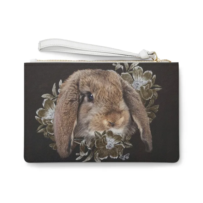 Necklaces Portraits by NC Clutch Bag In the Garden of Whispers Rabbit Design