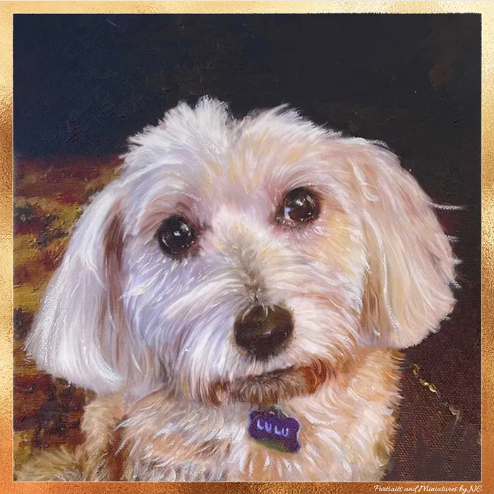 Necklaces Portraits by NC Custom Painted Dog Portrait Oil Portrait of Lulu