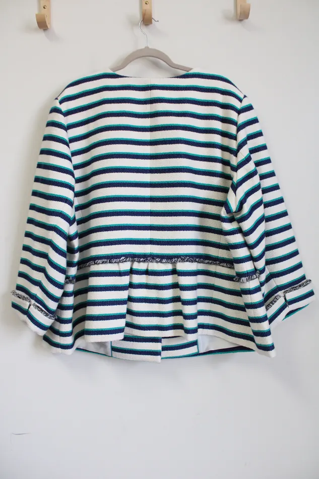 NEW Talbots Blue Striped Jacket 24W Talbots Rings