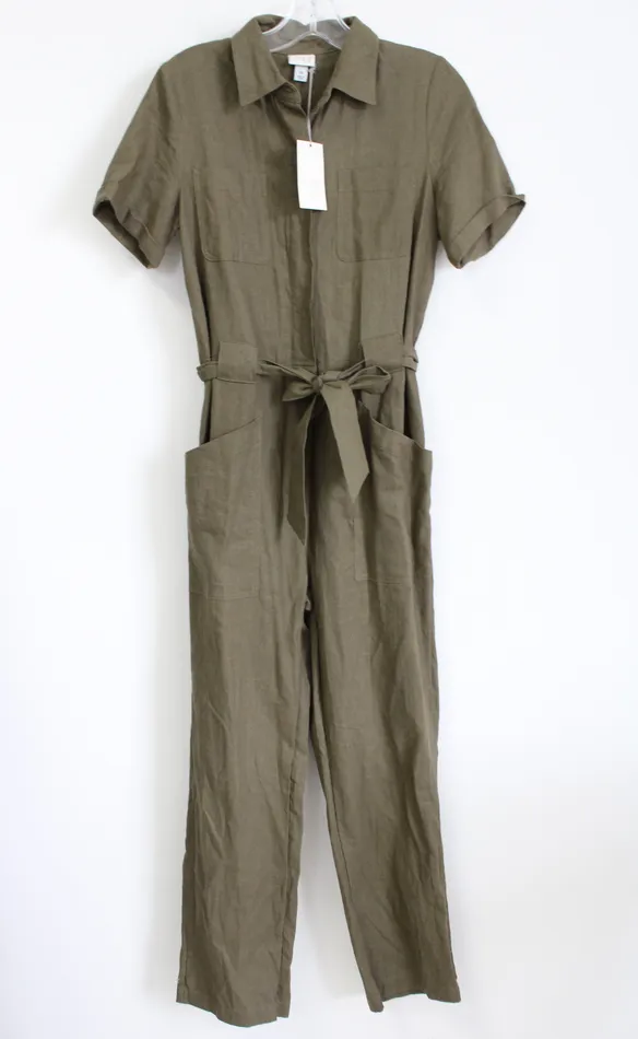 NEW Universal Threads Olive Linen Blend Jumpsuit XS Universal Thread Earrings NEW Universal Threads Olive Linen Blend Jumpsuit XS Universal Thread Earrings