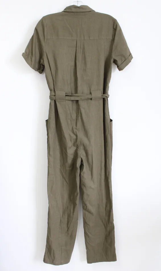 NEW Universal Threads Olive Linen Blend Jumpsuit XS Universal Thread Earrings