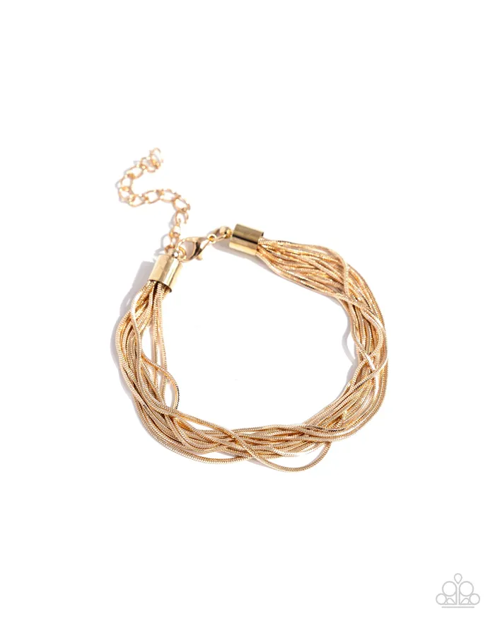 Paparazzi Accessories By a Show of STRANDS Gold Earrings
