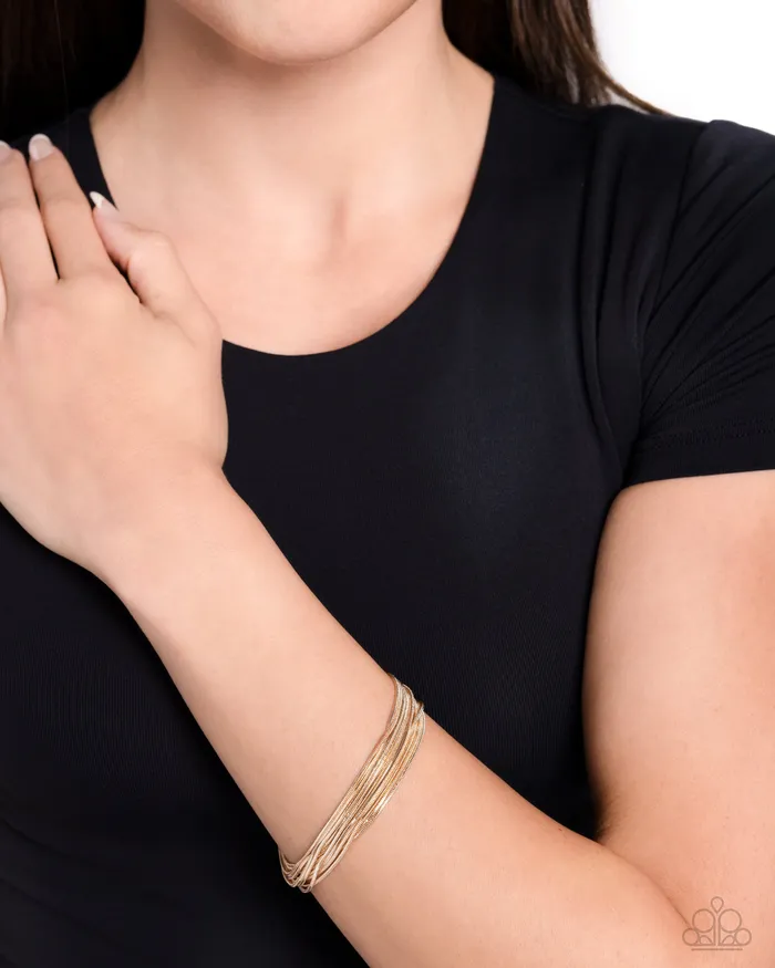 Paparazzi Accessories By a Show of STRANDS Gold Earrings