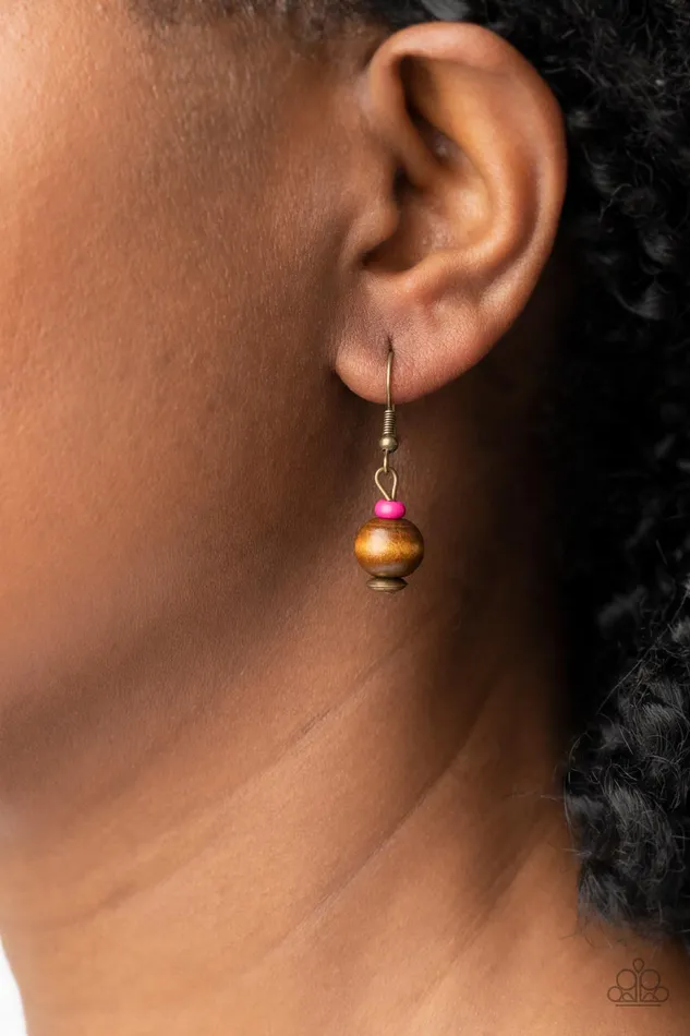Paparazzi Accessories Earrings Knotted Keepsake Pink