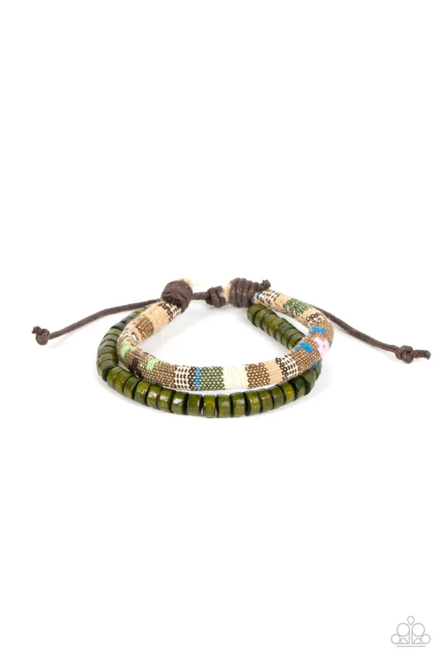 Paparazzi Accessories Earrings Pack your Poncho Green