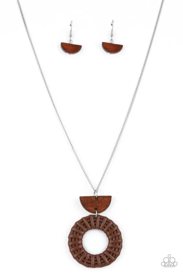 Paparazzi Accessories Homespun Stylist Brown Earrings