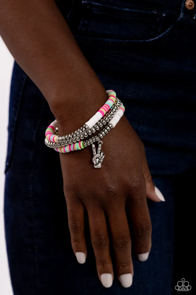 Peaceful Potential White Paparazzi Accessories Rings