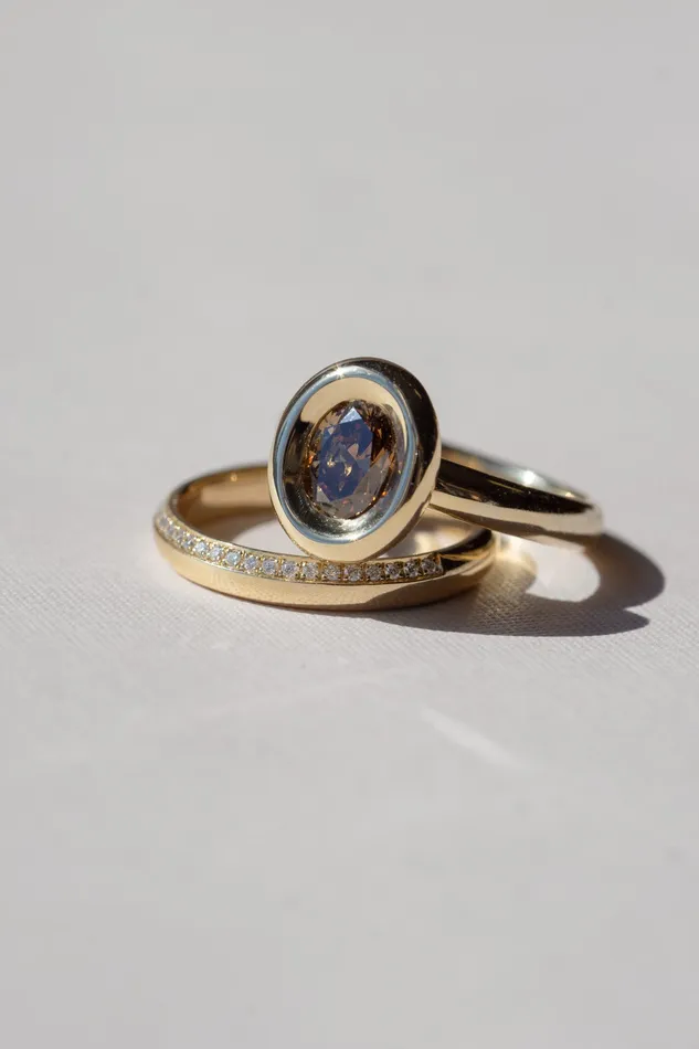 Pele Ring 107ct Champagne Oval Brilliant Diamond readytoship Foe Dear Rings