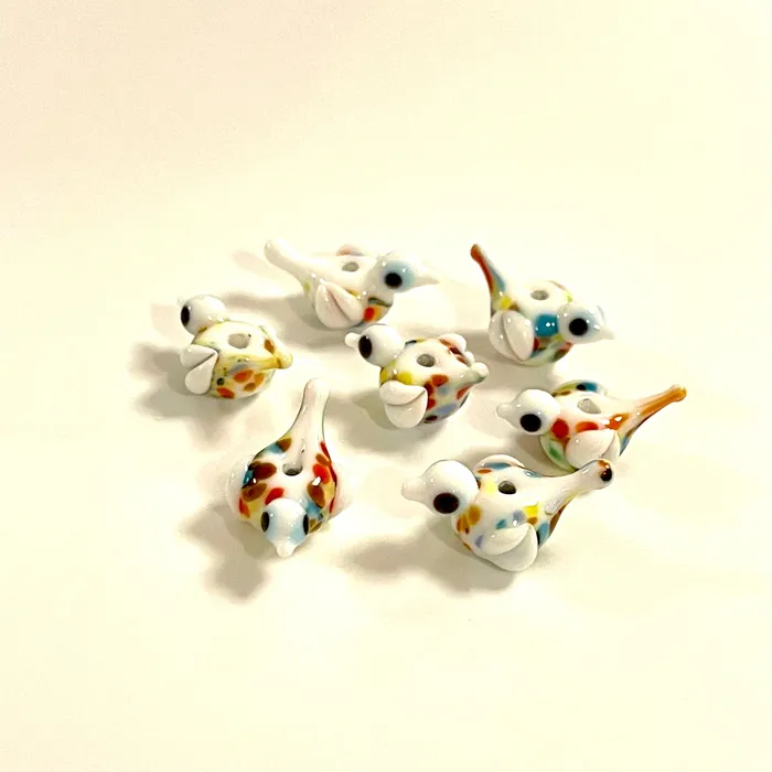 Peppy Beads Charm Necklaces Hand Made Murano Glass Bird Charm