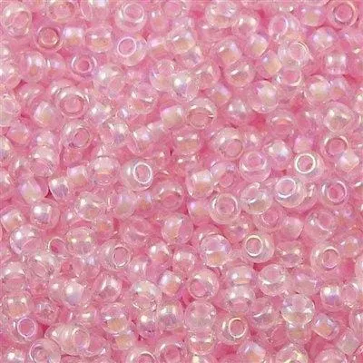 Peppy Beads Earrings Miyuki Seed Beads 80 Pink Lined Crystal AB 0272