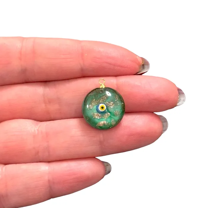 Peppy Beads Necklaces Hand Made Murano Glass Evil Eye Charm With 24Kt Gold Plated Pin Peppy Beads Necklaces Hand Made Murano Glass Evil Eye Charm With 24Kt Gold Plated Pin