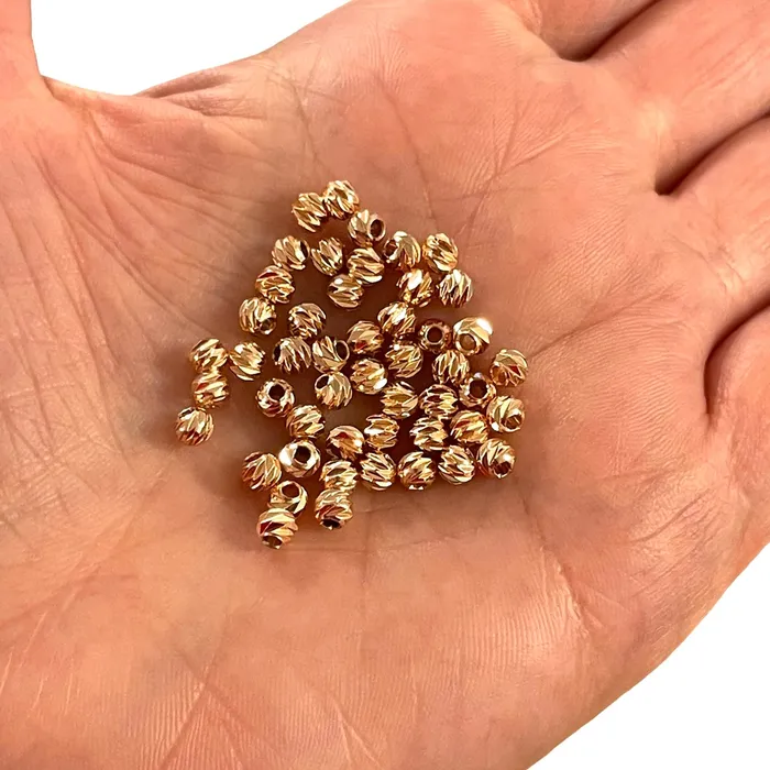 Peppy Beads Rose Gold Plated Laser Cut 4mm Spacer Beads Rose Gold Plated 4mm Dorica Spacer Beads 25 beads in a pack Earrings Peppy Beads Rose Gold Plated Laser Cut 4mm Spacer Beads Rose Gold Plated 4mm Dorica Spacer Beads 25 beads in a pack Earrings