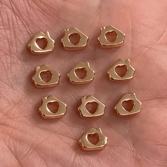 Peppy Beads Rose Gold Plated Love Home Spacer Charms 10 pcs in a pack Earrings Peppy Beads Rose Gold Plated Love Home Spacer Charms 10 pcs in a pack Earrings