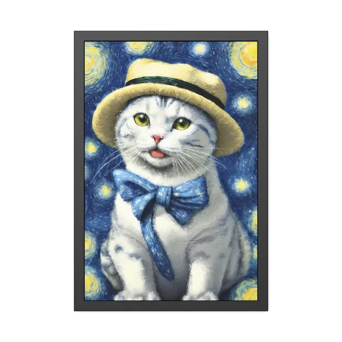 Portraits by NC Earrings Starry Eye Cat Poster Framed Paper Posters