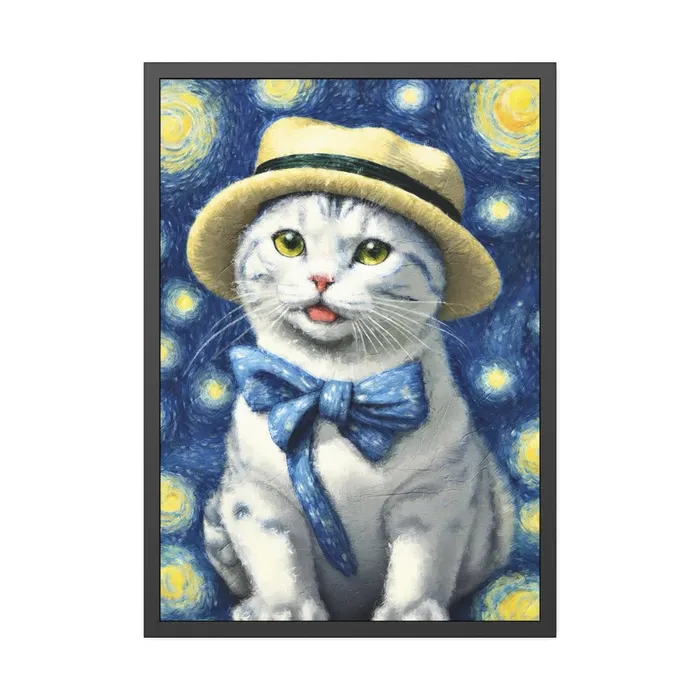 Portraits by NC Earrings Starry Eye Cat Poster Framed Paper Posters