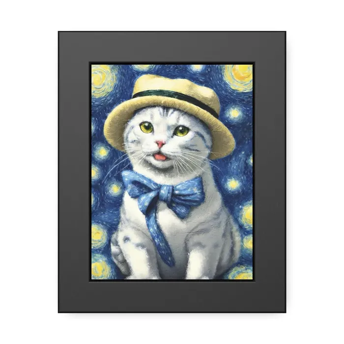 Portraits by NC Earrings Starry Eye Cat Poster Framed Paper Posters