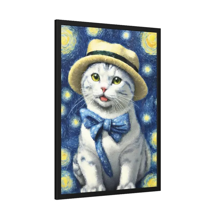 Portraits by NC Earrings Starry Eye Cat Poster Framed Paper Posters