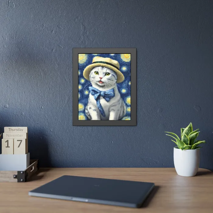 Portraits by NC Earrings Starry Eye Cat Poster Framed Paper Posters