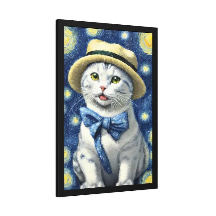 Portraits by NC Earrings Starry Eye Cat Poster Framed Paper Posters