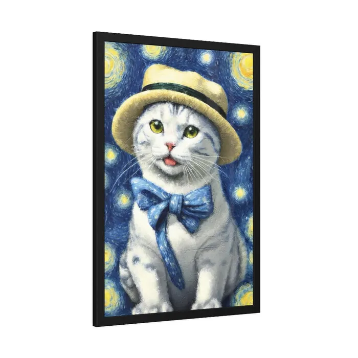 Portraits by NC Earrings Starry Eye Cat Poster Framed Paper Posters