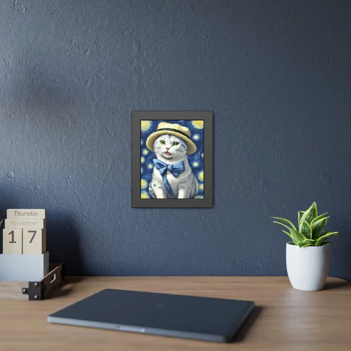 Portraits by NC Earrings Starry Eye Cat Poster Framed Paper Posters